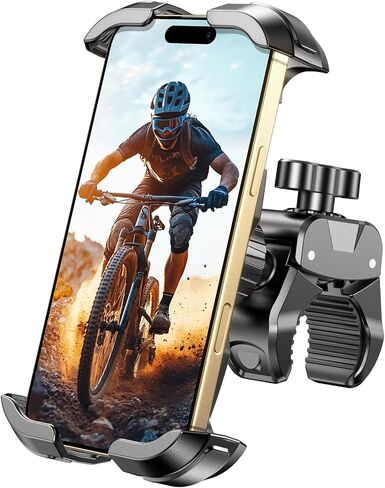 Bike Motorcycle Phone Holder Mount, [1s Quick Lock] Handlebar Clamp | Easy Install & 360° Rotation, Bicycle Scooter E-bike Phone Holder Clip Fits iPhone 17 16, Samsung and 4.7-6.9'' Cell Phones in Kuwait