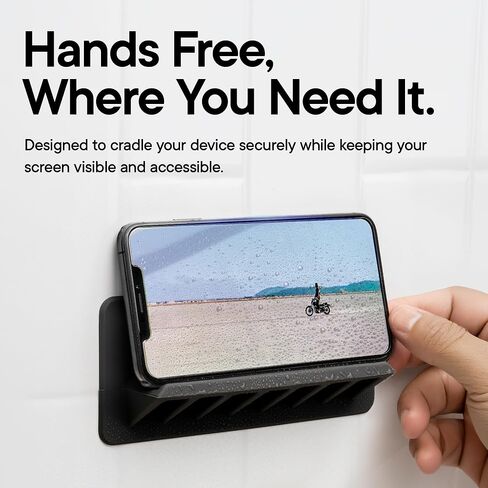 TOOLETRIES The Jack Shower Phone Holder – Charcoal | Silicone shower phone holder with a reusable wall mount for smartphones and tablets. in Saudi Arabia