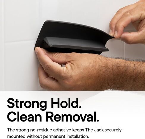 TOOLETRIES The Jack Shower Phone Holder – Charcoal | Silicone shower phone holder with a reusable wall mount for smartphones and tablets. in Saudi Arabia
