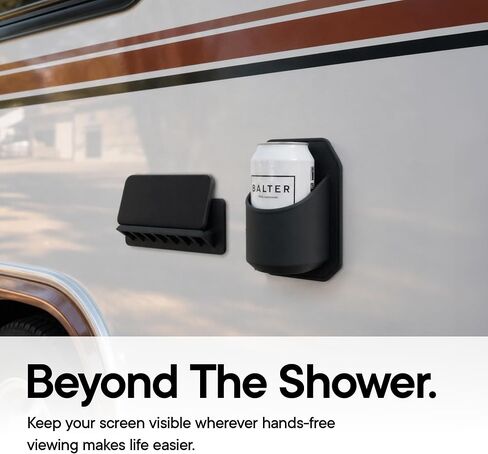 TOOLETRIES The Jack Shower Phone Holder – Charcoal | Silicone shower phone holder with a reusable wall mount for smartphones and tablets. in Saudi Arabia
