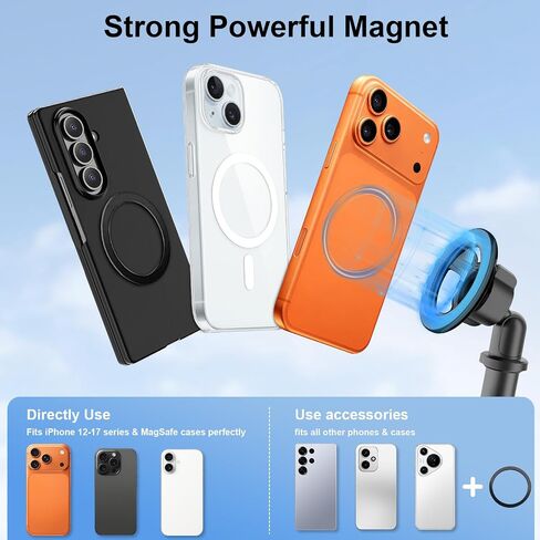 LenTok Magnetic Cup Holder Phone Mount for Car, 2 in 1 One-Hand Operation Adjustable Vehicle Cupholder Expander Phone Holder, Compatible with iPhone Android Smartphones in Saudi Arabia