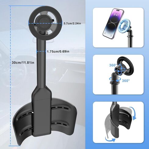 LenTok Magnetic Cup Holder Phone Mount for Car, 2 in 1 One-Hand Operation Adjustable Vehicle Cupholder Expander Phone Holder, Compatible with iPhone Android Smartphones in Saudi Arabia