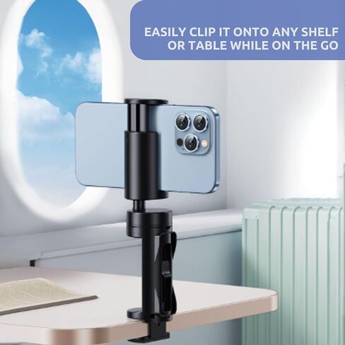 2 PACK Airplane Phone Holder Travel Essentials Accessories – Universal Hands Free Cell Phone Stand Mount for Air Plane Table Seat Desk, Cruise, Car & Flight – Mini Size for Vacation, iPhone, Samsung in Kuwait