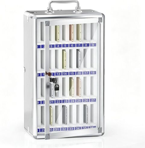 Aluminum Alloy Cell Phone Lock Box, Phone Holder for Classroom, 36 Slots | Cell Phone Locker, Wall-Mounted Phone Storage Cabinet, Phone Holder with Lock for Classroom, Office, Can be Carried by Hand in Kuwait