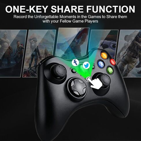 ZHCWM Wireless Xbox Controller for Xbox One, Series X|S, PC,Black | wireless gamepad compatible with Xbox One, Series X|S, and Windows PC. Ergonomic grip, dual vibration , No 3.5mm audio jack in Saudi Arabia