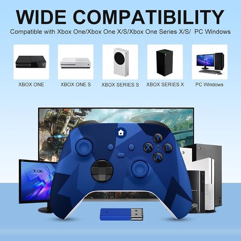Xbox One Controller,Xbox Controller Wireless for Xbox One, Xbox Series X/S | Wireless Controller with 3.5mm Audio Jack,with 2.4GHz Wireless Adapter,Camo Blue in Saudi Arabia