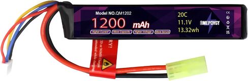 3S Lipo Airsoft Battery 11.1V 1200mAh 20C Rechargeable Lithium Polymer Battery Pack with Mini TMY Plug for Air Soft Guns Rifle - 2096 in Kuwait