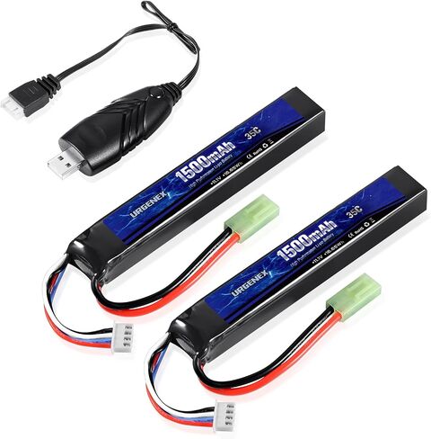 Airsoft Battery 11.1V 1500mAh Mini Tamiya Plug 35C High Discharge Rate Lipo Pack Rechargeable 3S Lipo for Airsoft Model Guns in Saudi Arabia