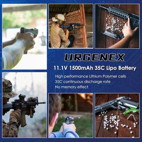 Airsoft Battery 11.1V 1500mAh Mini Tamiya Plug 35C High Discharge Rate Lipo Pack Rechargeable 3S Lipo for Airsoft Model Guns in Saudi Arabia