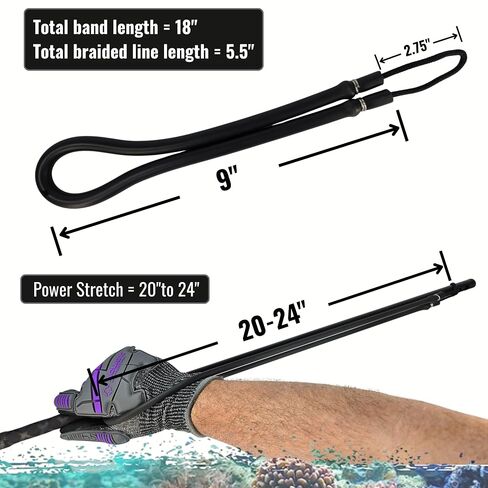 18" Spearfishing Power Band – High Performance 10mm Band with 3mm Braided Line & Stainless Steel Ties in Saudi Arabia
