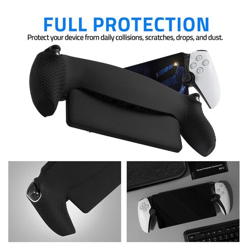 All-in-1 Accessories Bundle for Playstation Portal, PS5 Cooling Station / Charger Dock with RGB, Carrying Case for PS Portal, Silicone Protective Cover, HD Screen Protector, 4 Thumb Grips for Ps5 Portal - Black in Saudi Arabia