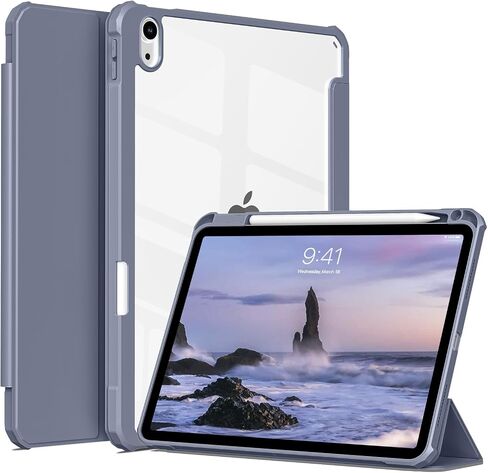 حافظة لجهاز iPad (A16) الجيل الحادي عشر مقاس 11/10.9 بوصة مع حامل أقلام 2025/2022، غطاء حماية رفيع ثلاثي الطي، غطاء هجين مع ظهر ناعم من مادة TPU، وردي in Kuwait
