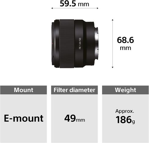 Sony - FE 50mm F1.8 Standard Lens (SEL50F18F), Black | F/1.8 aperture with 50mm focal length and metal mount for portraits, low-light photography and video in Kuwait