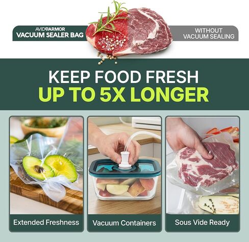 Avid Armor USV20 Chamber Vacuum Sealer Machine – High-Volume 11.5" Sealer | Compact 4L Vacuum Sealer Chamber for Wet Foods – Seals Soups, Sauces and Marinades for Home Kitchens and Serious Food Prep in Saudi Arabia