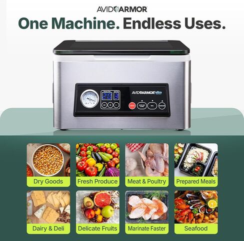 Avid Armor USV20 Chamber Vacuum Sealer Machine – High-Volume 11.5" Sealer | Compact 4L Vacuum Sealer Chamber for Wet Foods – Seals Soups, Sauces and Marinades for Home Kitchens and Serious Food Prep in Saudi Arabia