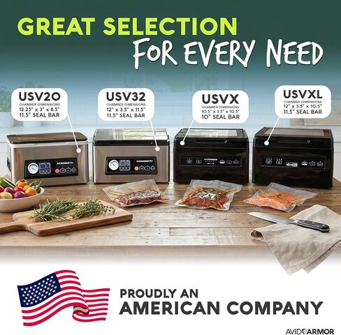 Avid Armor USV20 Chamber Vacuum Sealer Machine – High-Volume 11.5" Sealer | Compact 4L Vacuum Sealer Chamber for Wet Foods – Seals Soups, Sauces and Marinades for Home Kitchens and Serious Food Prep in Saudi Arabia