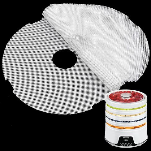 GUCUJI Round Silicone Dehydrator Sheets for COSORI CFD-N051-W, Non-Stick BPA Free, Pack of 5 (Premium Reusable Food Dehydrator Mesh Mats) in Saudi Arabia