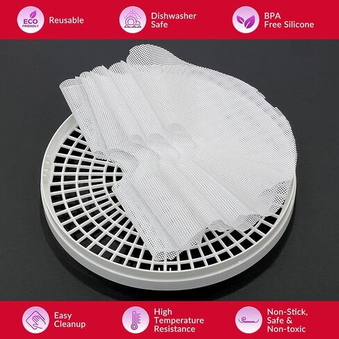 GUCUJI Round Silicone Dehydrator Sheets for COSORI CFD-N051-W, Non-Stick BPA Free, Pack of 5 (Premium Reusable Food Dehydrator Mesh Mats) in Saudi Arabia