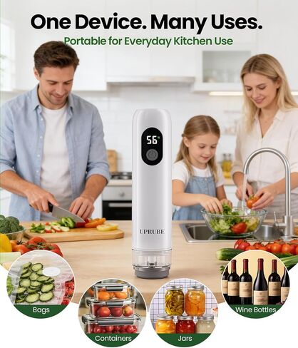 Compact Vacuum Sealer for Food, Drainage Tube, Wet Food, 30 Bags | Handheld food vacuum sealer machine with LED display, reusable vacuum bags, powerful & portable vacuum sealer for Meal Prep in Saudi Arabia