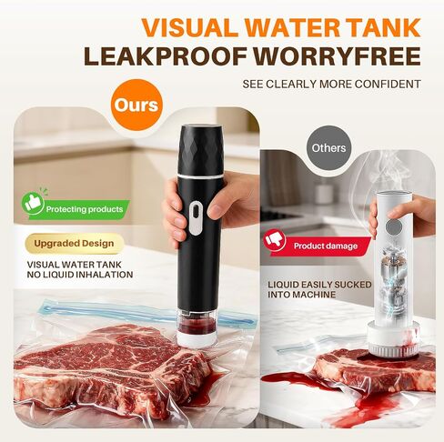 Vacuum sealer For Food,Compact Vacuum Sealer Machine (Vacuum Sealer + 10 Reusable Vacuum Bags,Cordless Handheld Vacuum Sealer,Portable Food Sealer for Meal Prep in Saudi Arabia