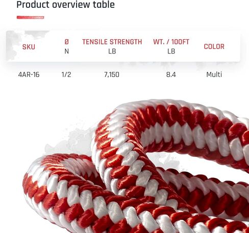 Pelican Arborist-16 Strand 1/2 inch Arborist - 7000 lbs Breaking Strength - Static Climbing Rope Used for Arborists - 120 Ft, Plain End in Saudi Arabia
