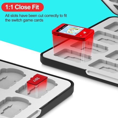حافظة خرطوشة ألعاب مغناطيسية من ASTONEY مكونة من 96 فتحة متوافقة مع Nintendo Switch 2 وSwitch OLED - منظم ABS أسود منقوش مع صينية سيليكون آمنة للسفر والعرض وتخزين المجموعات in Kuwait