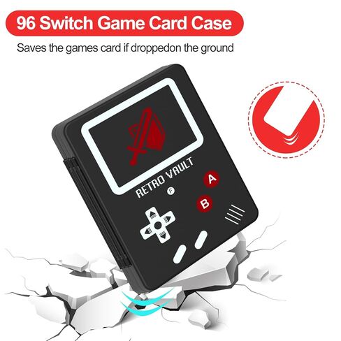حافظة خرطوشة ألعاب مغناطيسية من ASTONEY مكونة من 96 فتحة متوافقة مع Nintendo Switch 2 وSwitch OLED - منظم ABS أسود منقوش مع صينية سيليكون آمنة للسفر والعرض وتخزين المجموعات in Kuwait