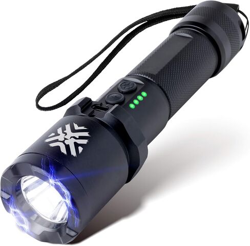 Pain Safari 2000 Tactical Stun Gun Flashlight, 25,000V Self Defense Torch | Rechargeable USB-C, Aircraft-Grade Aluminum, 200 Lumen LED, Non-Lethal Personal Security, Tactical Torch in Saudi Arabia