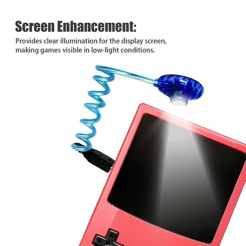 مصباح الإضاءة الخلفية LED من Gameboy Worm Light - إضاءة شاشة التوصيل والتشغيل لـ Game Boy Color GBC، Pocket GBP & Advance GBA، تصميم معقوفة قابل للوضع، لون عشوائي يتم شحنه in Kuwait