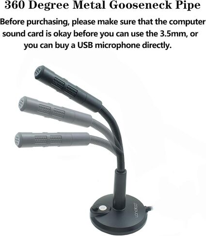 LANDIBO 3.5mm Male Microphone, Plug and Play Desktop Laptop gooseneck Microphone, Suitable for Games, Meetings, Recording, podcasts, Games, and Online Chat in Saudi Arabia