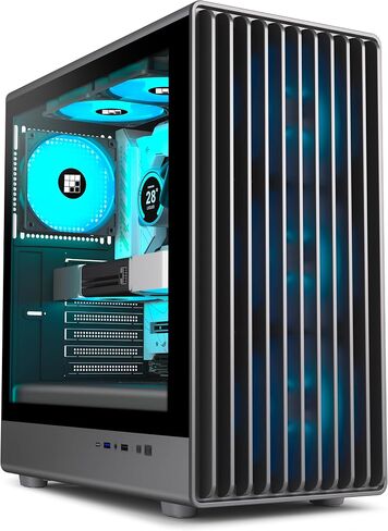 FOIFKIN M1 PC Case - Walnut Front pane Pre-Installed 4 PWM ARGB Fan, ATX Mid-Tower Computer case, Gaming PC Case, 240MM RAD Support, Type-C, FOIFKIN (Black Walnut) in Saudi Arabia