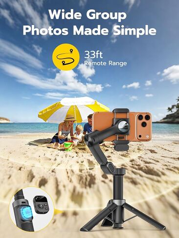 AOCHUAN Smart X3 AI Gimbal Stabilizer for iPhone, AI Tracking Light Module | AI face tracking NO APP needed, fill light, magnetic remote, gesture control, one-tap tripod release, built-in extension rod in Saudi Arabia