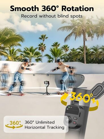 AOCHUAN Smart X3 AI Gimbal Stabilizer for iPhone, AI Tracking Light Module | AI face tracking NO APP needed, fill light, magnetic remote, gesture control, one-tap tripod release, built-in extension rod in Saudi Arabia