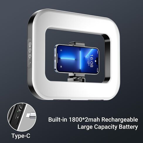 Smartphone Video Rig with Rechargeable Light & Stabilizer for Recording | Built-in 3600mAh Battery, 3 Modes and 12 Brightness Levels, Ideal for Vlogging, Selfies, Makeup, and Photography in Kuwait