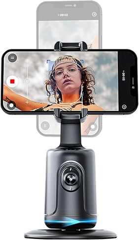 GREEN HOUSE Auto Face Tracking Phone Holder & Mount, GH-USTTA-BK | 360° Fast Rotation, Gimbal Stabilizer, Gesture Recognition, For Vlog, YouTube, TikTok, Influencer Content Creating in Saudi Arabia