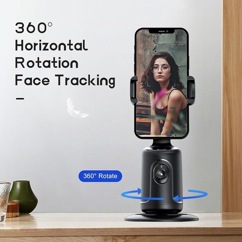 GREEN HOUSE Auto Face Tracking Phone Holder & Mount, GH-USTTA-BK | 360° Fast Rotation, Gimbal Stabilizer, Gesture Recognition, For Vlog, YouTube, TikTok, Influencer Content Creating in Saudi Arabia