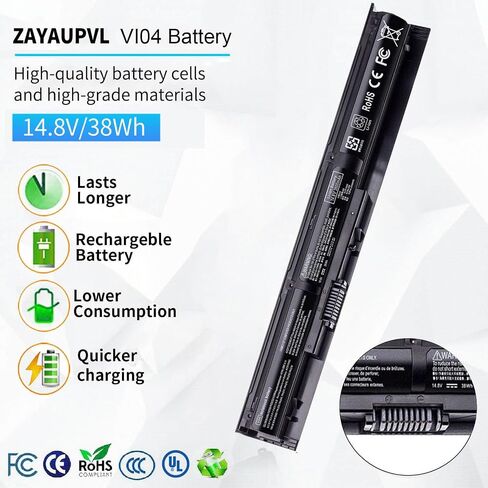 VI04 Notebook Battery for HP Spare 756743-001 756478-851 756744-001 | 756478-421 VI04041 VI04XL VI04041-CL HSTNN-LB6I HSTNN-C82C ProBook 450 G2 Pavilion 15-P226NR 15-P213CL Envy M7-K111DX in Kuwait