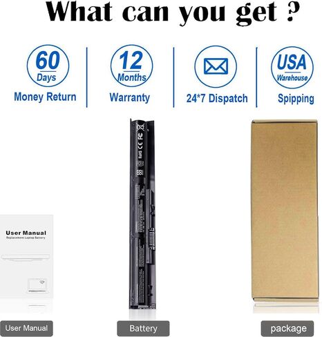 VI04 Notebook Battery for HP Spare 756743-001 756478-851 756744-001 | 756478-421 VI04041 VI04XL VI04041-CL HSTNN-LB6I HSTNN-C82C ProBook 450 G2 Pavilion 15-P226NR 15-P213CL Envy M7-K111DX in Kuwait