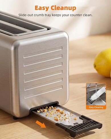 Keenstone 4 Slice Touch Screen Toaster with Long Wide Slots,Stainless Steel | 1400W Digital Toasters with 6 Browning Levels, Defrost, Reheat, Memory, Single Slice, Cancel for Bread, Bagels, Waffles in Saudi Arabia