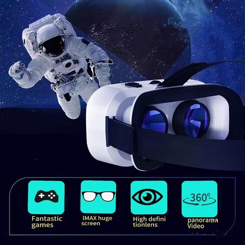 3D VR Glasses Virtual Reality Headset with Controller | Compatible with iPhone and Android, 4.7 to 6.5 inches, Mobile gaming and movies, Immersive experience in Saudi Arabia