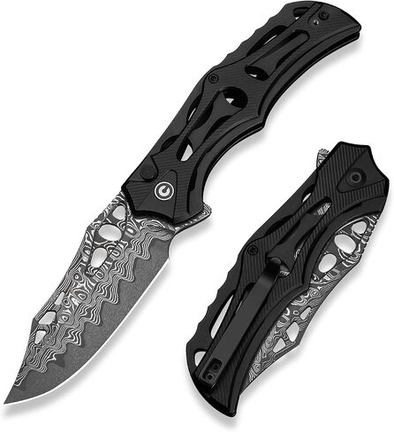 CIVIVI Biophase Pocket Knife for Men, 3.48" Nitro-V Blade, OD Green | Ultra-Lightweight Aluminum with G10 Handle, Flipper Opener, Rversible Clip, Tactical EDC Folding Knife C23083C-2 in Saudi Arabia
