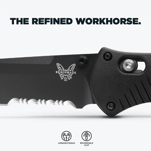 Benchmade Barrage Tactical Knife, 154CM Steel Blade (583SBK) | Black Valox handle, Drop-Point blade in Kuwait