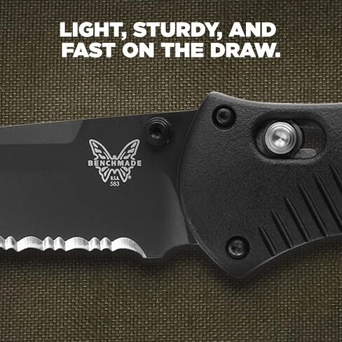 Benchmade Barrage Tactical Knife, 154CM Steel Blade (583SBK) | Black Valox handle, Drop-Point blade in Kuwait