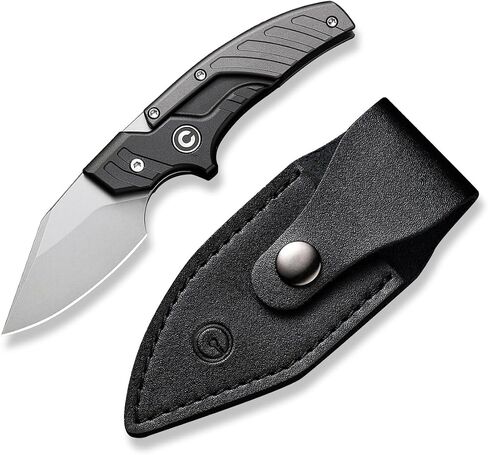 CIVIVI Typhoeus Fixed Blade Knife with Leather Sheath, 2.27" Swedish 14C28N Blade G10 Handle in Saudi Arabia