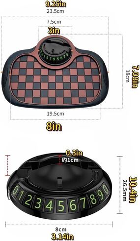 Upgrade Multifunction Car Anti Slip Mat with 360° Rotatable Phone Holder,Temporary Parking Number & Anti-Slip Dashboard Pad,Multi-Functional Rotatable Anti Skid Mat for Phone and Car Organizer (Brown) in Saudi Arabia