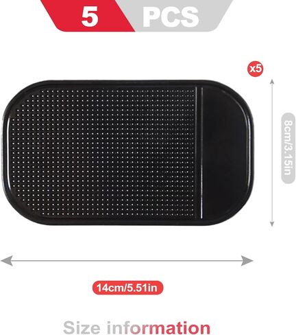 5 Pack Anti Slip Dashboard Sticky Pad, Washable Sticky Gel Grip Mat for Car Interior Accessories, Multi-Functional Non Slip Holder for Cell Phone Keys in Saudi Arabia