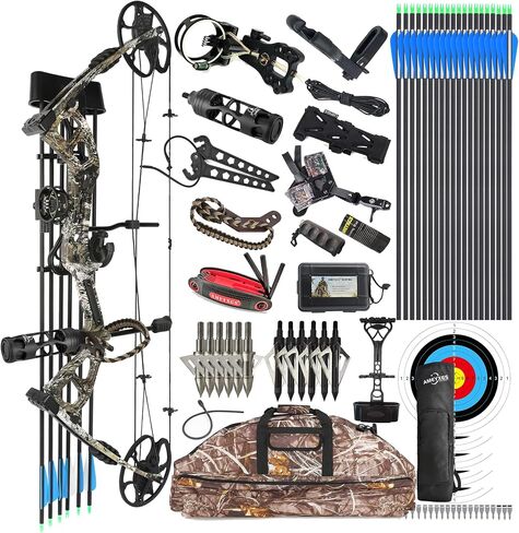 Compound Bow Kit, Hunting & Targeting, Limb Made in USA, Draw Weight 0-70 lbs Adjustable, Draw Length 9"-31",up to IBO 325FPS Speed, Package with Archery Hunting Accessories in Saudi Arabia