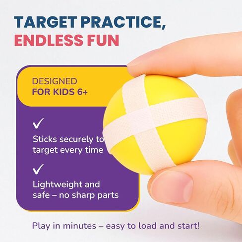 Crossbow & Ball Target Game - Fun Kids Dart Board for Indoor Play Includes 6 Hook & Loop Sticky Balls and Monkey Target for Boys and Girls 6-12 - Sticky Ball Dartboard - Dart Game in Saudi Arabia