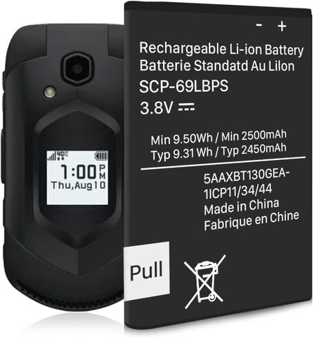 LCLEBM [بطارية بديلة SCP-70LBPS بقدرة 4000 مللي أمبير في الساعة، (إصدار جديد) لهاتف Kyocera Cadence 4G LTE S2720 Verizon Flip Phone SCP70LBPS in Kuwait