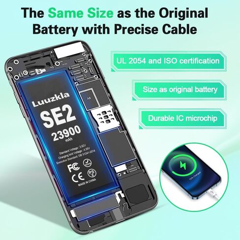 23900mAh Battery Compatible with iPhone SE2 (iPhone SE 2020), (New Upgrade) Super Capacity Battery Replacement Compatible with iPhone SE2, with Full Tool Kits-0 Cycle High Capacity in Kuwait